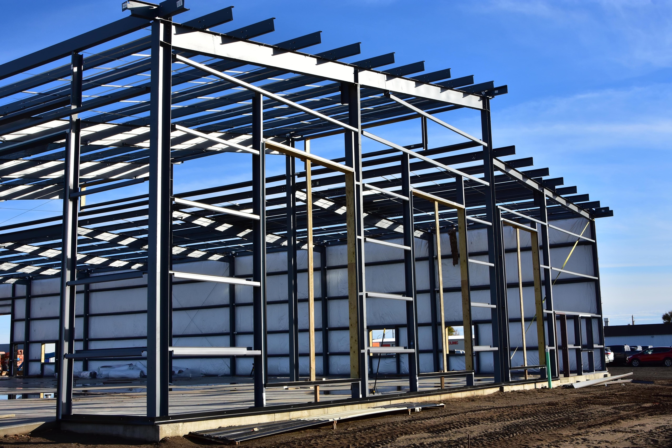 Commercial steel warehouse frame by Sutherland World Zimbabwe
